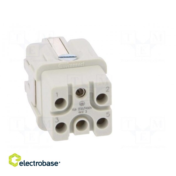 Connector: HDC | contact insert | female | S-QD5/0 | PIN: 6 | 5+PE | 16A image 9