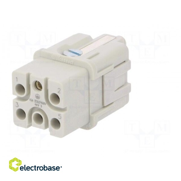 Connector: HDC | contact insert | female | S-QD5/0 | PIN: 6 | 5+PE | 16A image 2
