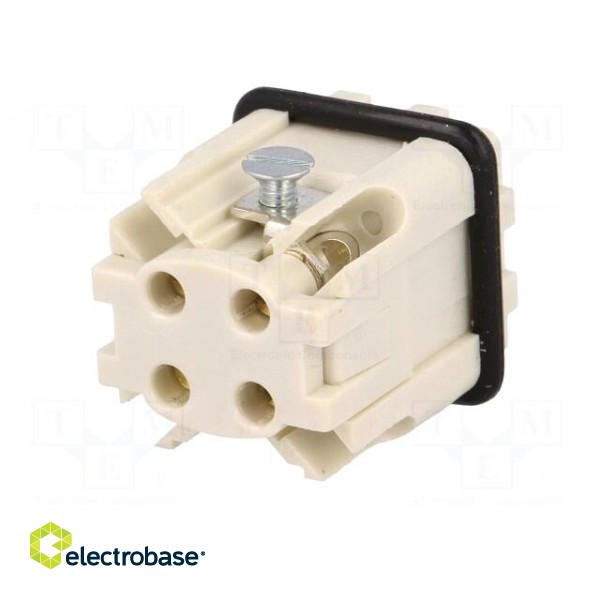 Connector: HDC | contact insert | male | S-A | PIN: 4 | 3+PE | size 3A фото 6