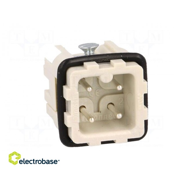Connector: HDC | contact insert | male | S-A | PIN: 4 | 3+PE | size 3A image 9