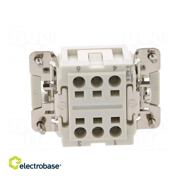 Connector: HDC | contact insert | male | S-EP | PIN: 6 | 6+PE | size 6B paveikslėlis 5