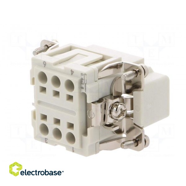 Connector: HDC | contact insert | male | S-EP | PIN: 6 | 6+PE | size 6B paveikslėlis 6