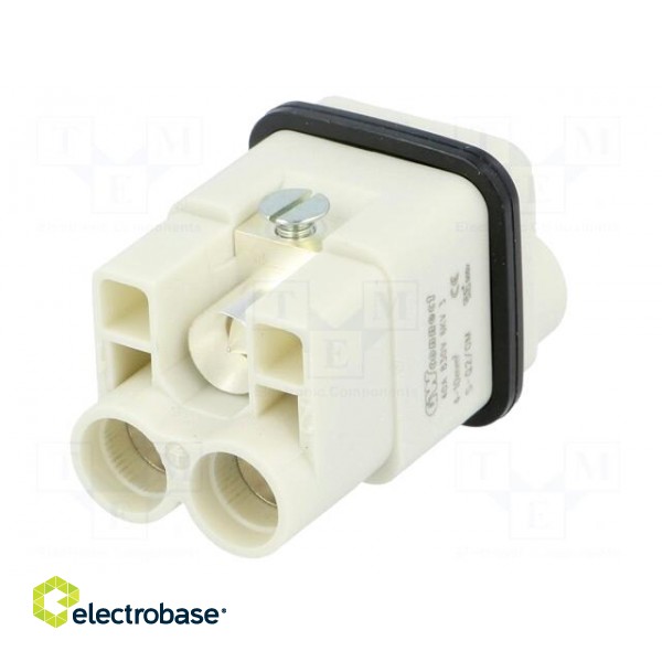Connector: HDC | contact insert | male | S-Q2/0 | PIN: 3 | 2+PE | size 3A фото 6