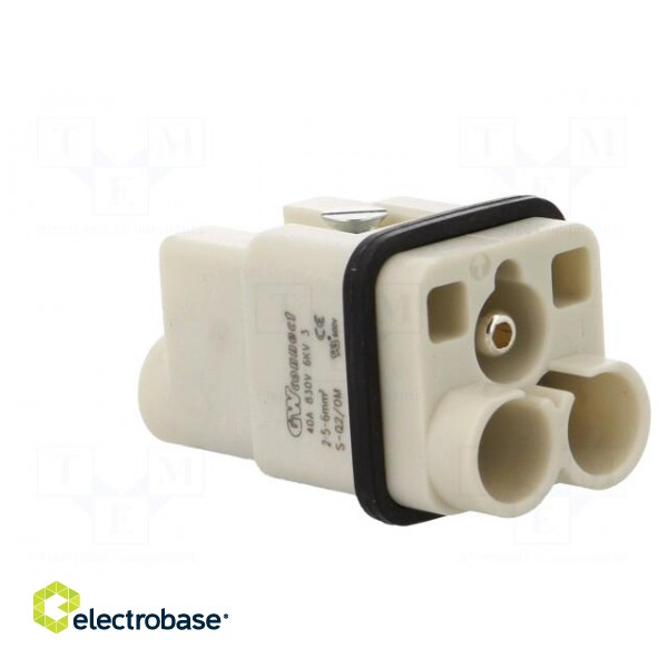 Connector: HDC | contact insert | male | S-Q2/0 | PIN: 3 | 2+PE | size 3A image 7