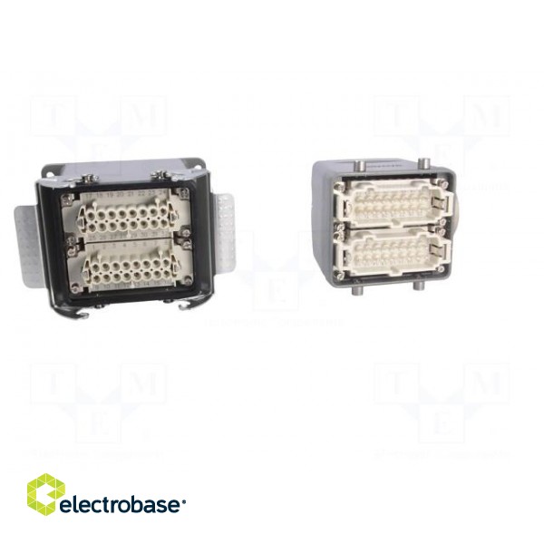 Connector: HDC | male + female | PIN: 32 | 2x16+PE | angled | metal | M50 image 9
