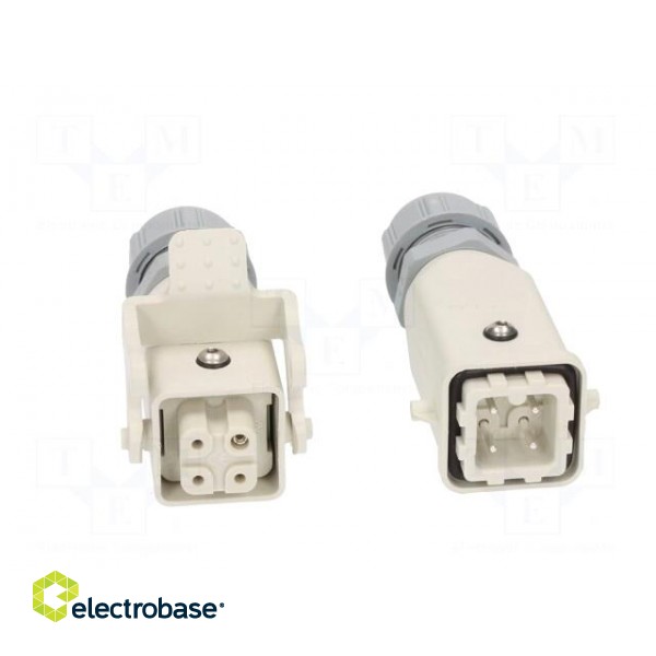 Connector: HDC | male + female | PIN: 4 | 3+PE | size 3A | for cable image 9
