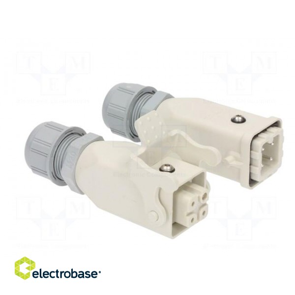 Connector: HDC | male + female | PIN: 4 | 3+PE | size 3A | for cable image 8