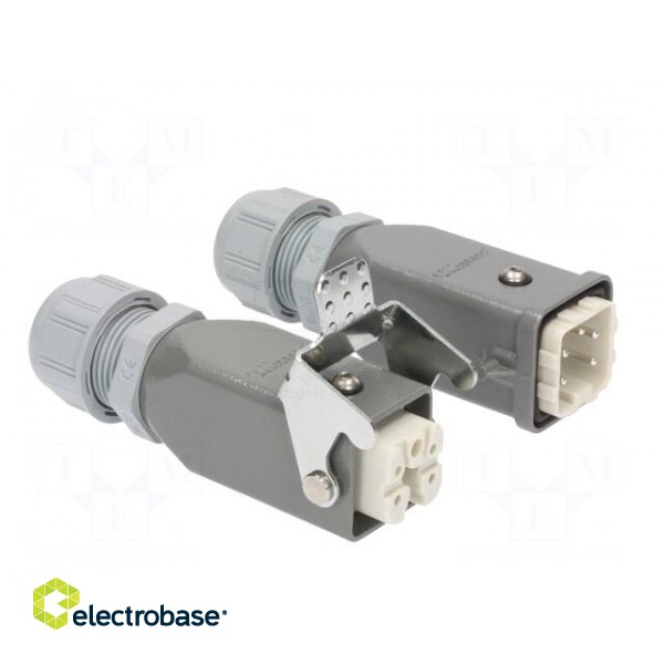 Connector: HDC | male + female | PIN: 5 | 4+PE | size 3A | for cable фото 8