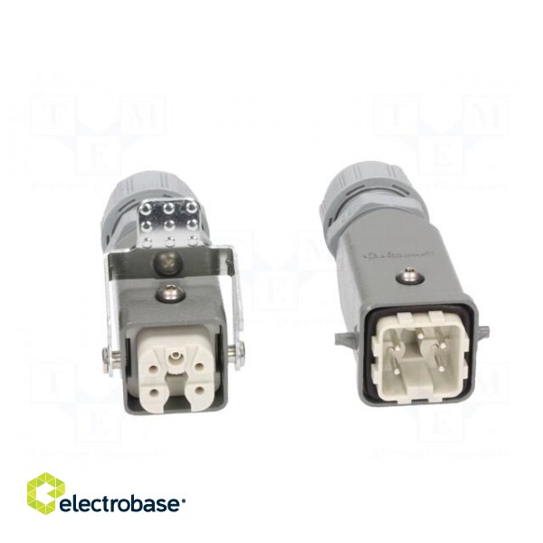 Connector: HDC | male + female | PIN: 5 | 4+PE | size 3A | for cable фото 9