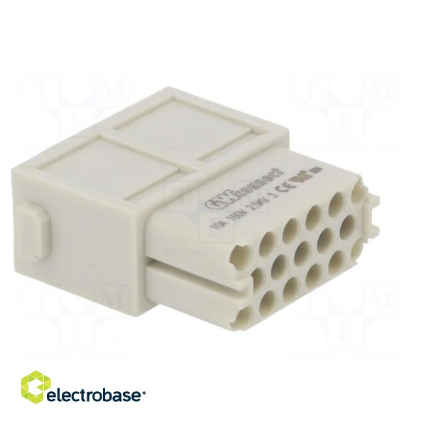 Connector: HDC | module | female | S-M10/17 | PIN: 17 | w/o contacts фото 8
