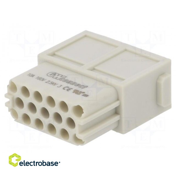 Connector: HDC | module | female | S-M10/17 | PIN: 17 | w/o contacts image 1