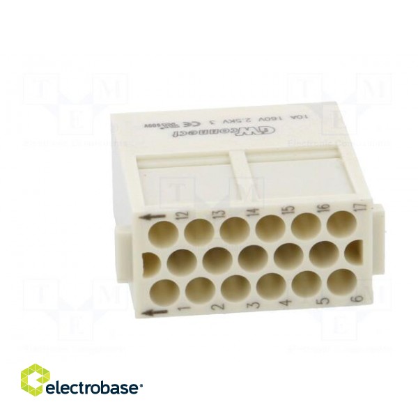 Connector: HDC | module | male | S-M10/17 | PIN: 17 | w/o contacts | 10A image 5