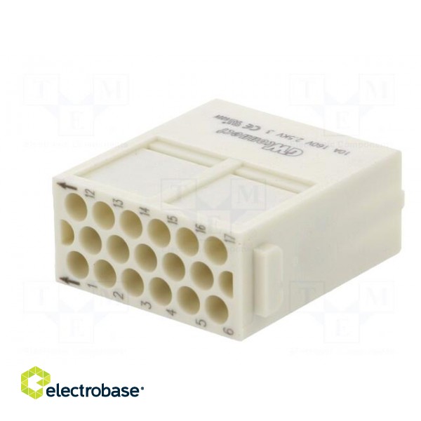 Connector: HDC | module | male | S-M10/17 | PIN: 17 | w/o contacts | 10A фото 6