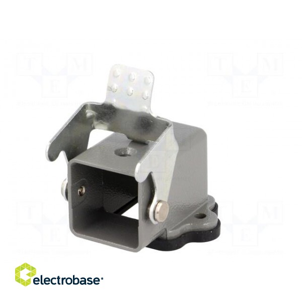 Enclosure: for HDC connectors | size 3A | with latch | angled | metal image 2