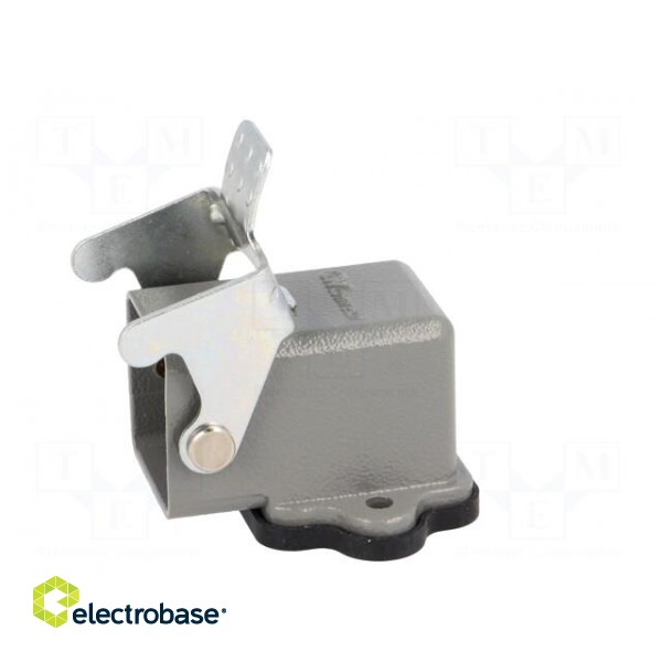 Enclosure: for HDC connectors | size 3A | with latch | angled | metal image 3