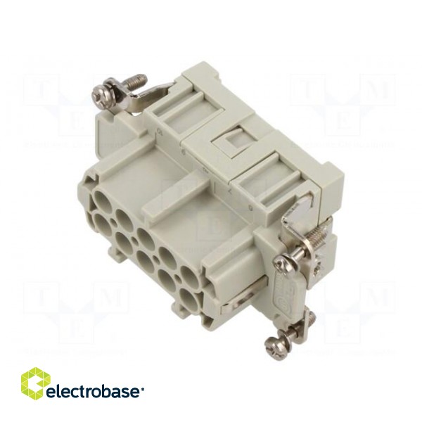 Connector: HDC | contact insert | female | CCE | PIN: 10 | 10+PE | 16A image 1