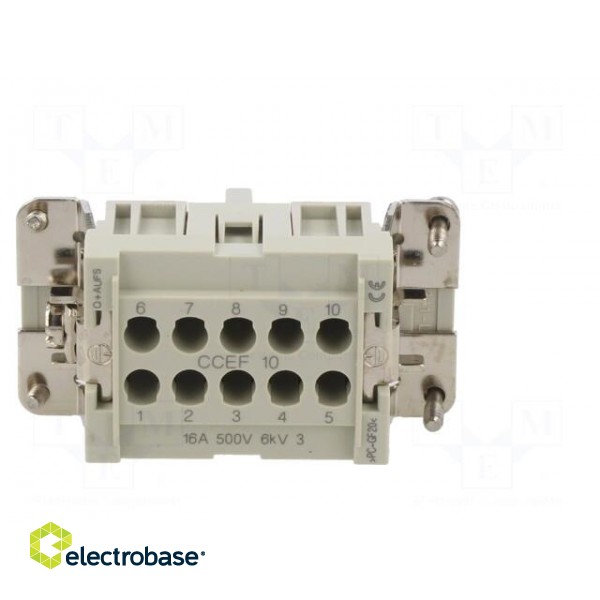 Connector: HDC | contact insert | female | CCE | PIN: 10 | 10+PE | 16A image 5