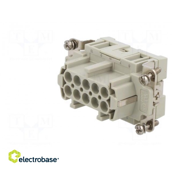 Connector: HDC | contact insert | female | CCE | PIN: 10 | 10+PE | 16A фото 2