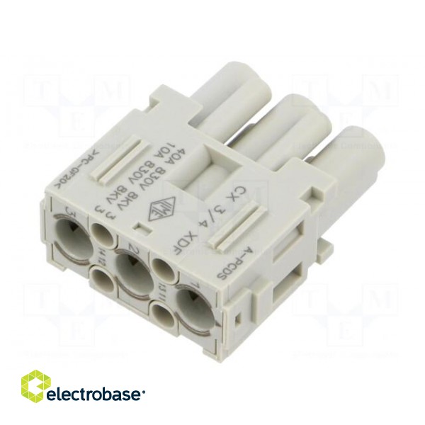 Connector: HDC | contact insert | female | MIXO | PIN: 3 | w/o contacts фото 2