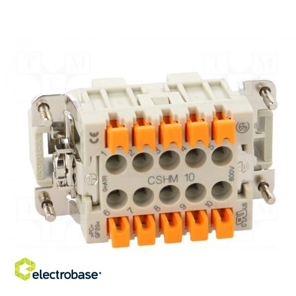 Connector: HDC | male | CSH | PIN: 10 | 10+PE | size 57.27 | 16A | 400V image 5