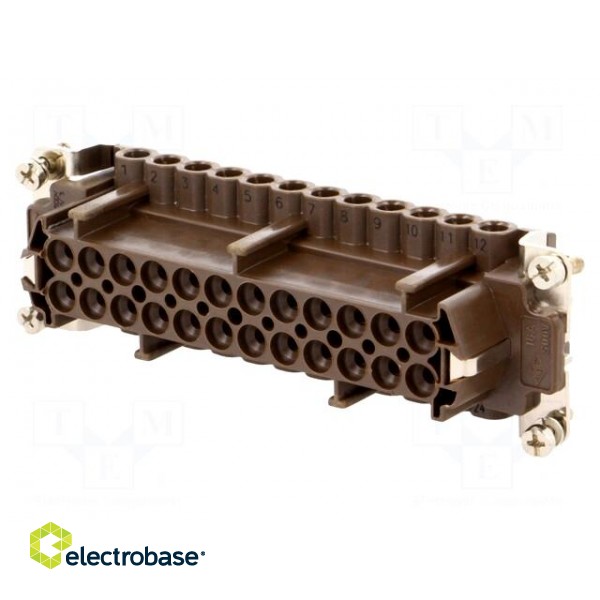 Connector: rectangular | female | 180 °C | 24+PE | size 104.27 | 16A image 1