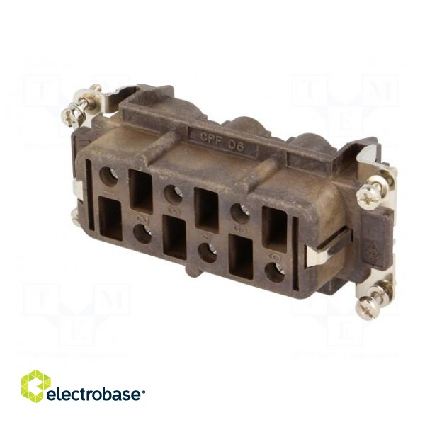 Connector: HDC | contact insert | female | CP RY | PIN: 6 | 6+PE | 35A image 2