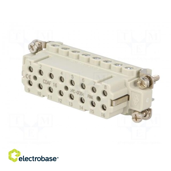 Connector: HDC | female | CDA | PIN: 16 | 16+PE | size 66.16 | 16A | 250V image 2