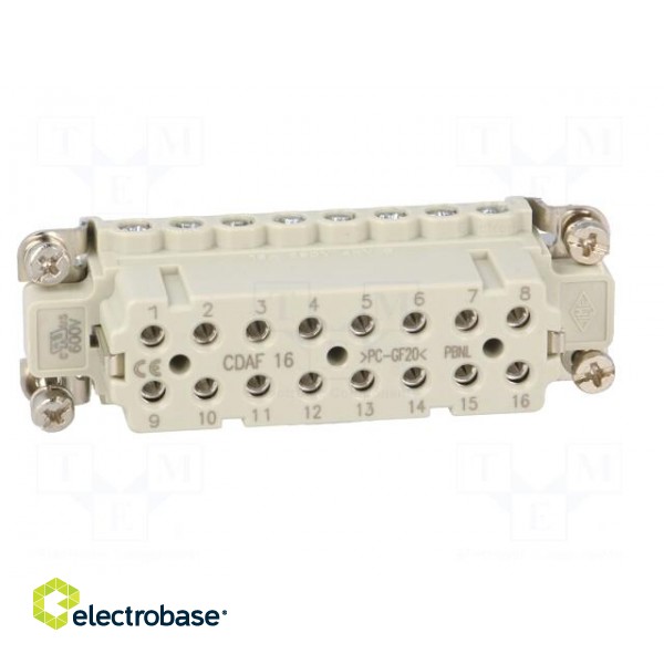 Connector: HDC | female | CDA | PIN: 16 | 16+PE | size 66.16 | 16A | 250V image 9