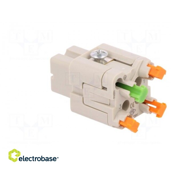 Connector: HDC | contact insert | female | CKSH | PIN: 4 | 3+PE | 10A | 400V image 4