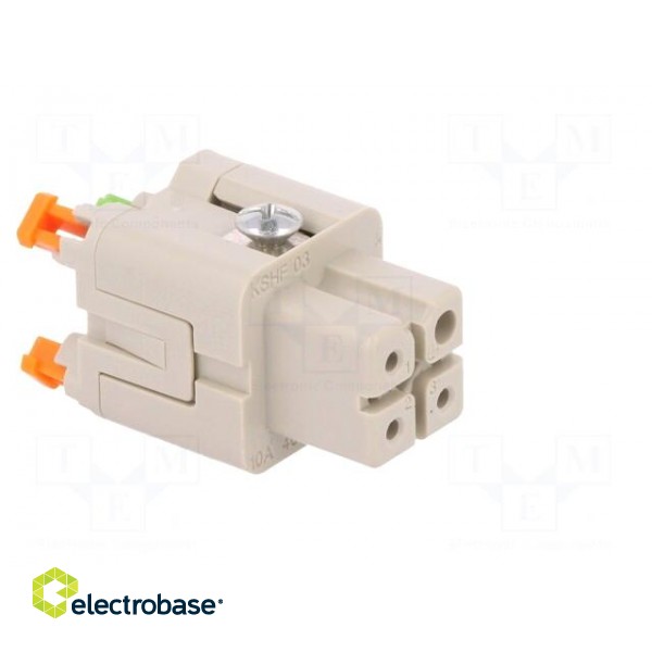 Connector: HDC | contact insert | female | CKSH | PIN: 4 | 3+PE | 10A | 400V image 8