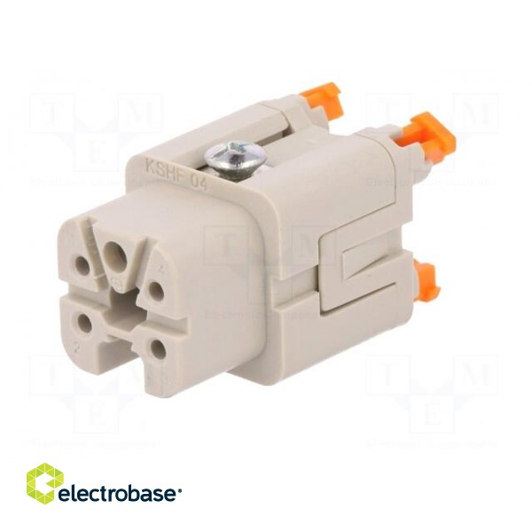 Connector: HDC | female | CKSH | PIN: 5 | 4+PE | size 21.21 | 10A | 400V image 2