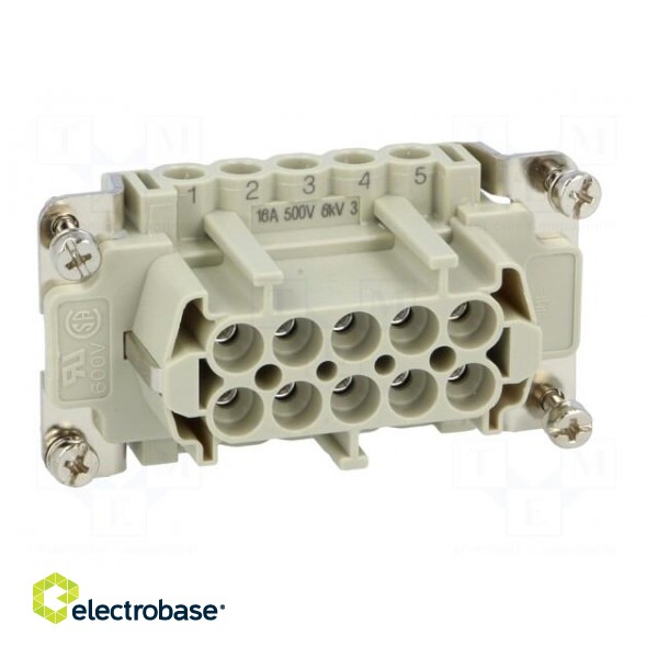 Connector: HDC | female | CNE | PIN: 10 | 10+PE | size 57.27 | 16A | 500V image 9