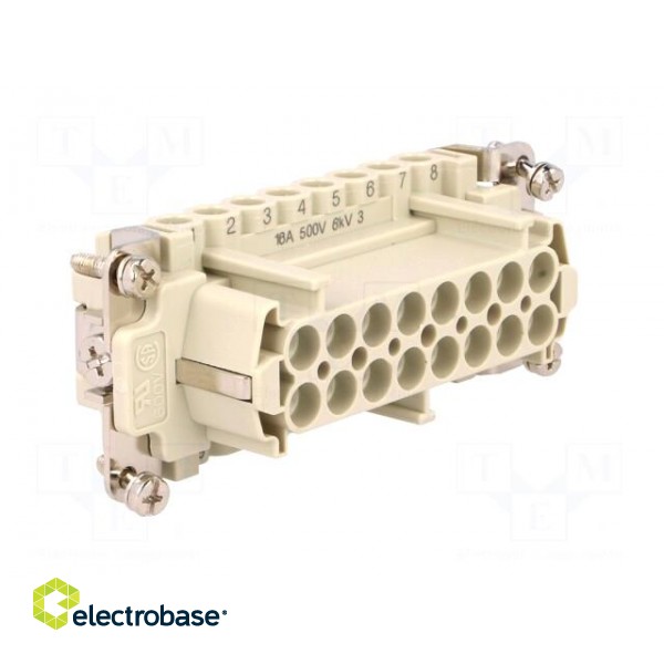 Connector: HDC | female | CNE | PIN: 16 | 16+PE | size 77.27 | 16A | 500V image 8