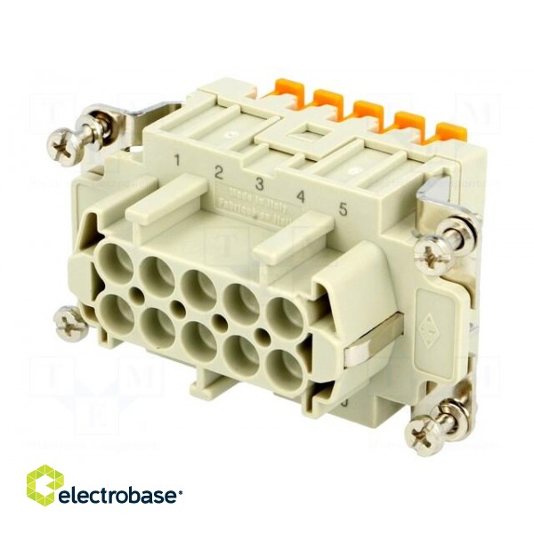 Connector: HDC | female | CSH | PIN: 10 | 10+PE | size 57.27 | 16A | 400V image 1