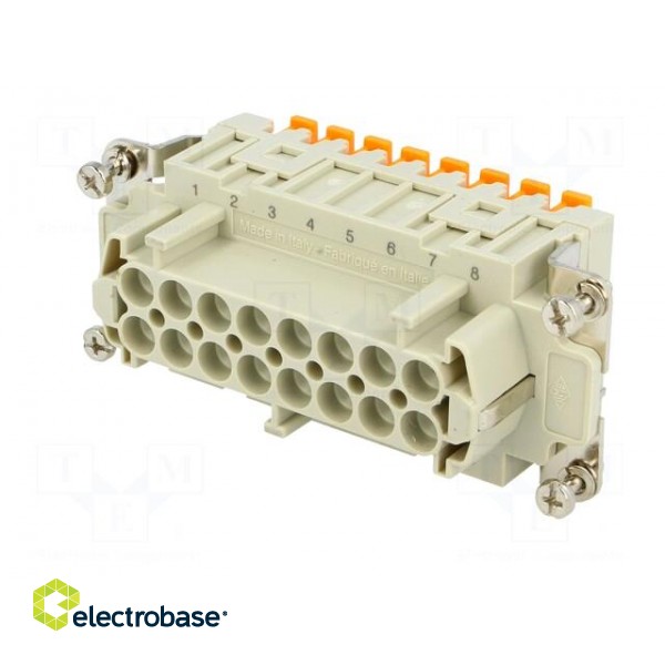 Connector: HDC | female | CSH | PIN: 16 | 16+PE | size 77.27 | 16A | 400V image 2