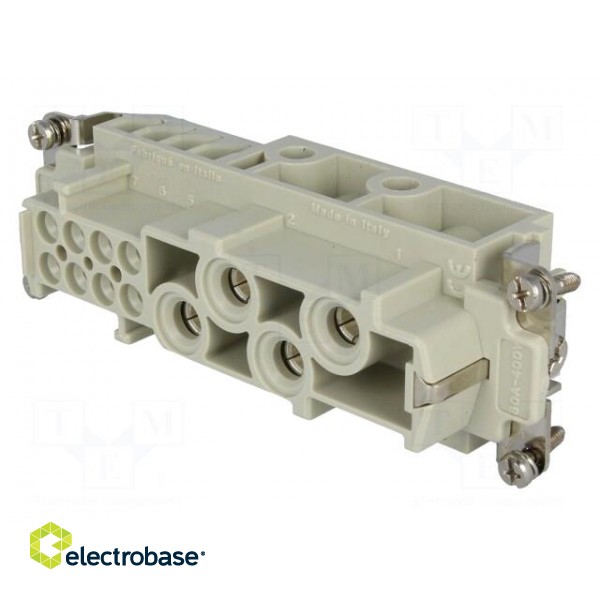 Connector: HDC | contact insert | female | CX | PIN: 4 | 4+PE | 80A | 600V image 1