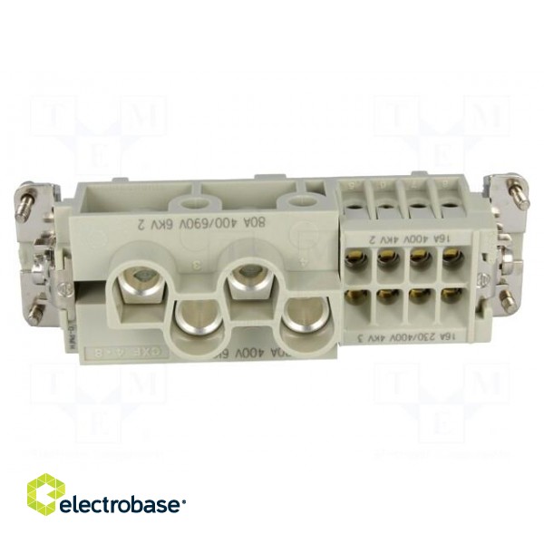 Connector: HDC | contact insert | female | CX | PIN: 4 | 4+PE | 80A | 600V image 5