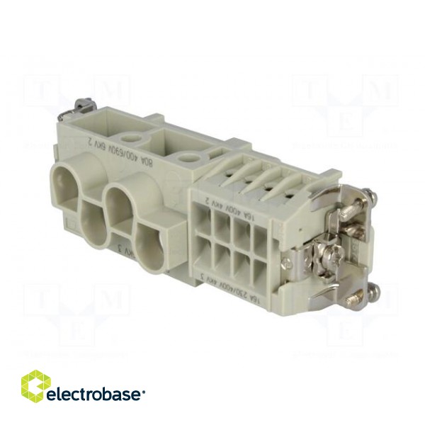 Connector: HDC | contact insert | female | CX | PIN: 4 | 4+PE | 80A | 600V image 6