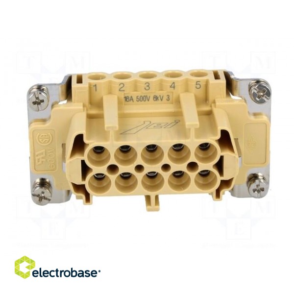 Connector: rectangular | female | JEI | PIN: 10 | 10+PE | size 57.27 | 16A image 9