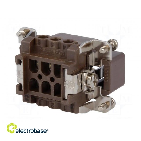 Connector: rectangular | male | 180 °C | 6+PE | size 44.27 | 16A | 500V image 6