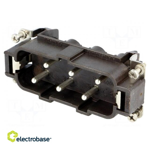 Connector: HDC | contact insert | male | CP RY | PIN: 6 | 6+PE | 35A | 600V image 1