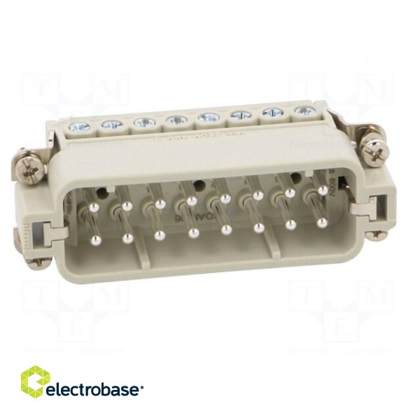 Connector: HDC | contact insert | male | CDA | PIN: 16 | 16+PE | 16A | 600V image 9