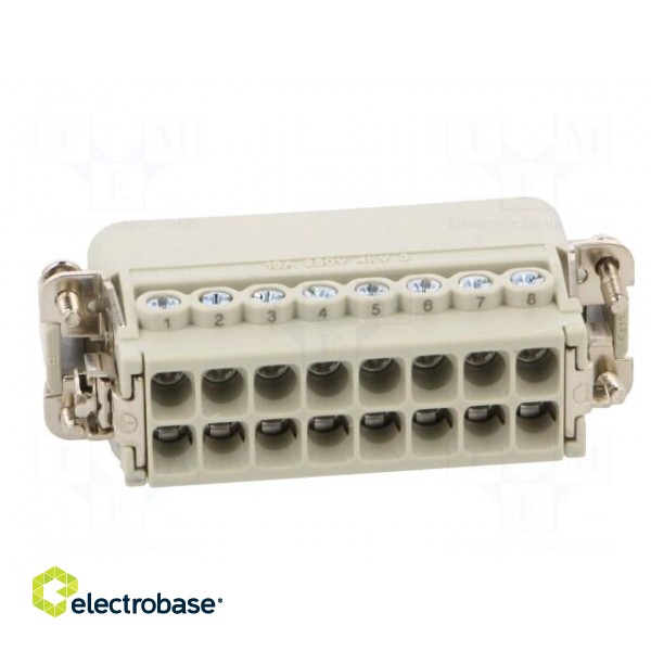 Connector: HDC | contact insert | male | CDA | PIN: 16 | 16+PE | 16A | 600V image 5