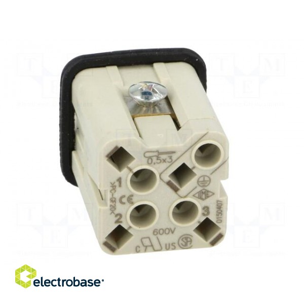 Connector: HDC | male | CKS | PIN: 4 | 3+PE | size 21.21 | 10A | 400V paveikslėlis 5