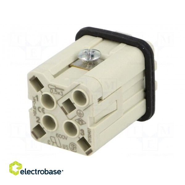 Connector: HDC | male | CKS | PIN: 4 | 3+PE | size 21.21 | 10A | 400V фото 6