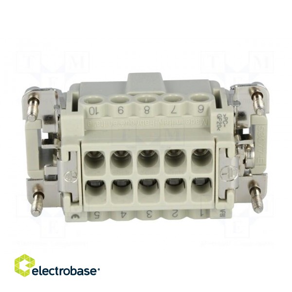 Connector: HDC | male | CNE | PIN: 10 | 10+PE | size 57.27 | 16A | 500V paveikslėlis 5