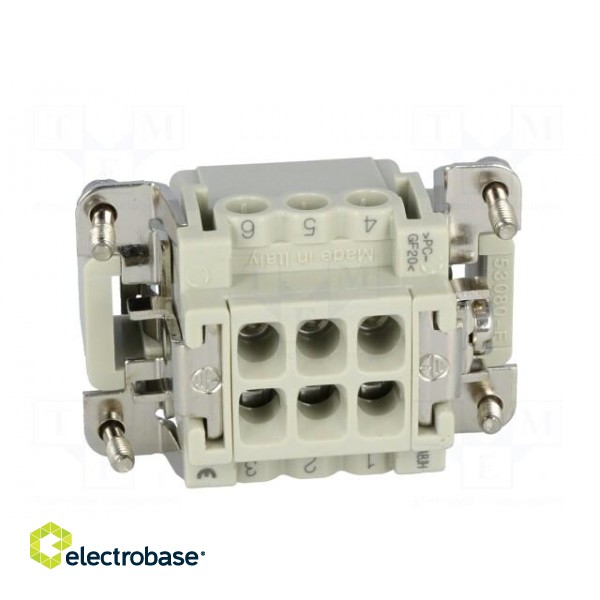 Connector: HDC | male | CNE | PIN: 6 | 6+PE | size 44.27 | 16A | 500V image 5