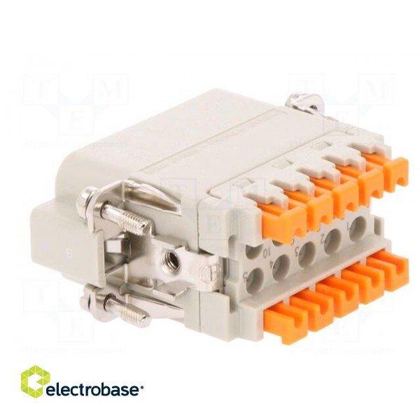 Connector: HDC | contact insert | male | CSAH | PIN: 10 | 10+PE | 16A | 600V image 4