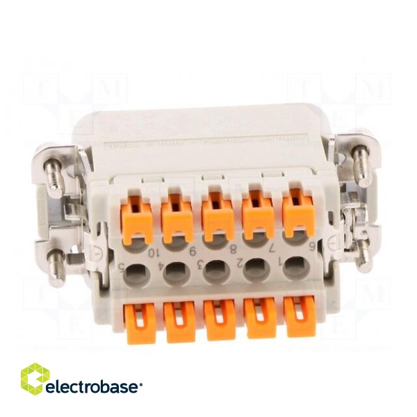 Connector: HDC | contact insert | male | CSAH | PIN: 10 | 10+PE | 16A | 600V image 5