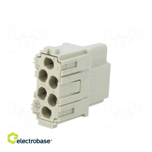 Connector: HDC | module | female | MIXO | PIN: 6 | w/o contacts | 16A | 500V image 6